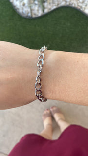 Pulsera eslabones plata